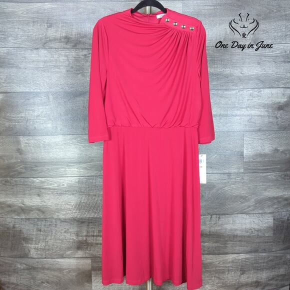 London Style Long Sleeve Midi Dress Size 12 - Picture 1 of 7